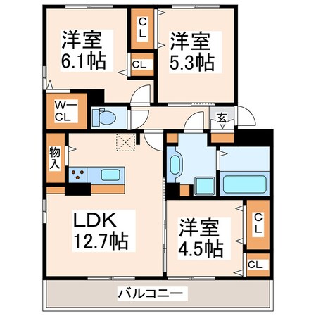 ロンジェヴィテの物件間取画像